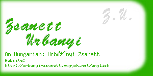 zsanett urbanyi business card